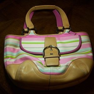 Coach Poppy Multi-stripe purse